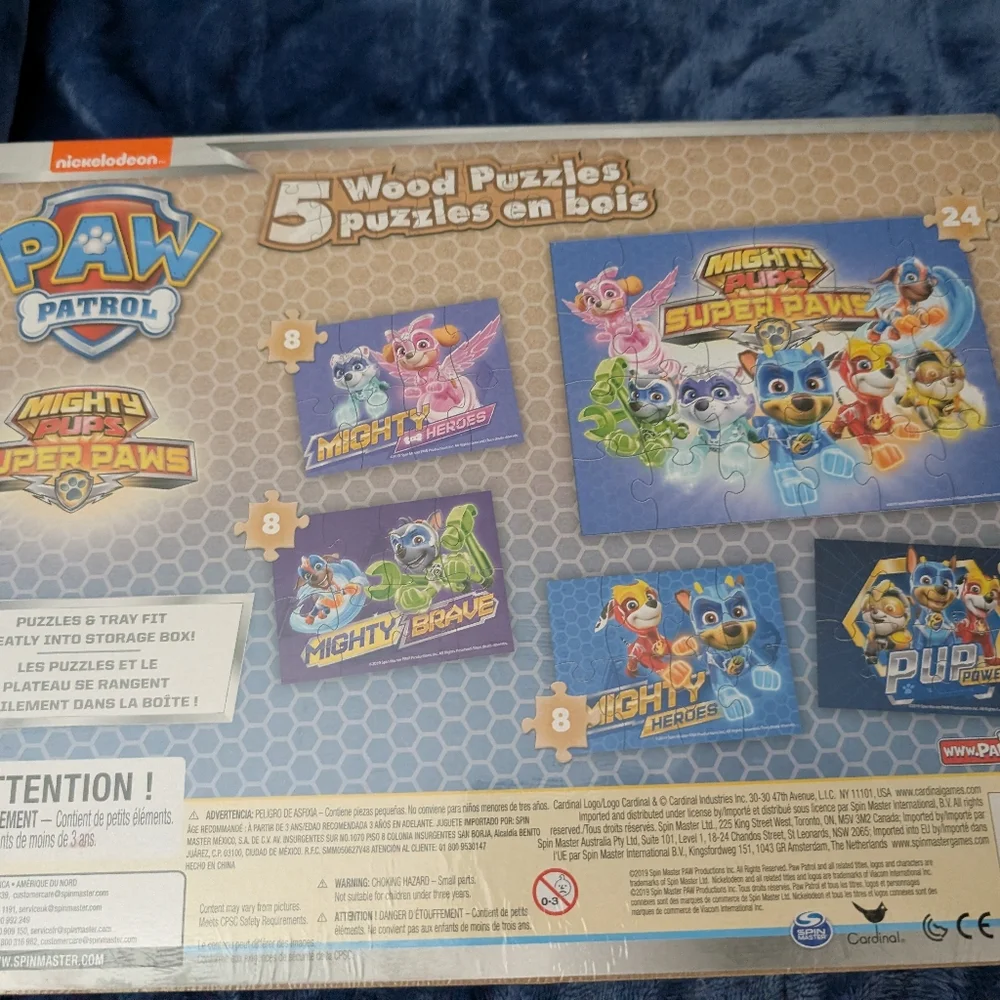 PAW Patrol Pups Super Paws Wood Puzzle Set - Blue, Red, Yellow, White